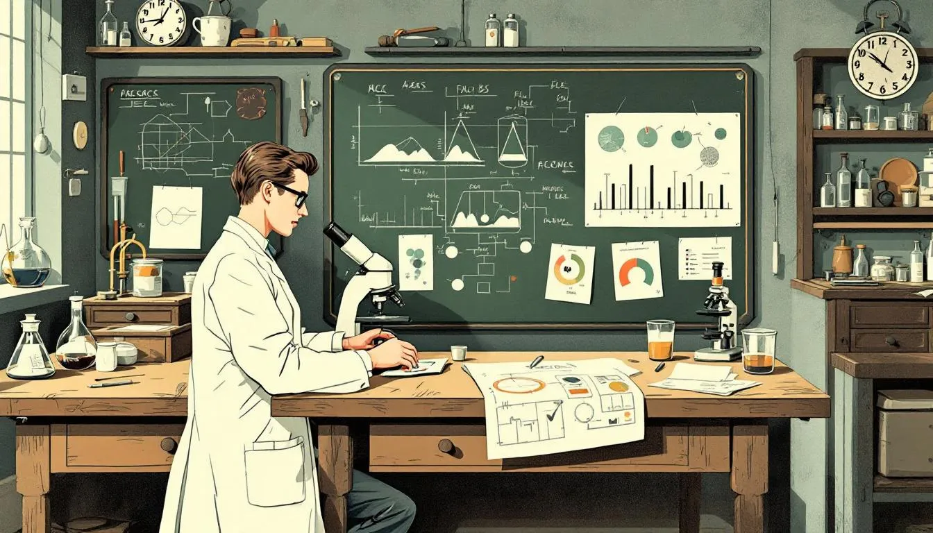 An illustration showing the process of interpreting asbestos test results.